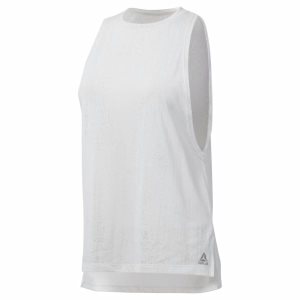 Reebok Burnout Muskelshirt Damen - Weiß - DE 967-VRY